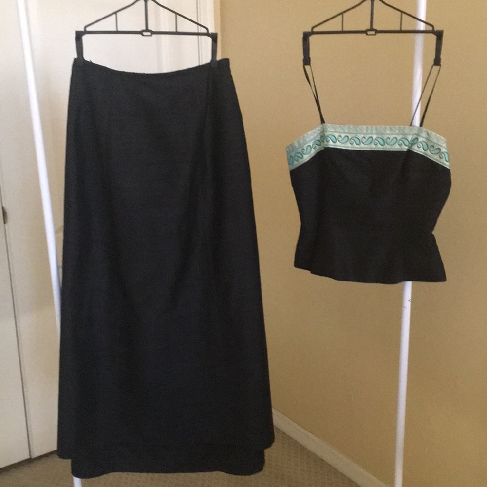 Shantung 100% silk two piece dress
